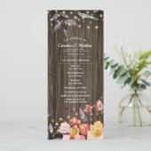 Schuur Houten Herfst Bloemen Trouwprogramma Programmakaart (Staand voorkant)