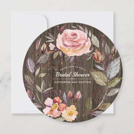 Schuur Houten Herfst Bloemkrans Vrijgezellenfeest Kaart (Voorkant)