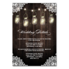 Schuur Houten Kant Mason Jar Bruiloft Behuizing Ka Kaart