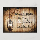  Schuur Houten Lantaarn Rustiek Save the Date Aankondigingskaart (Voorkant)
