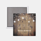 Schuur Houten Lichten Mason Jar Bruiloft Save the  Magneet (Voorkant / Achterkant)