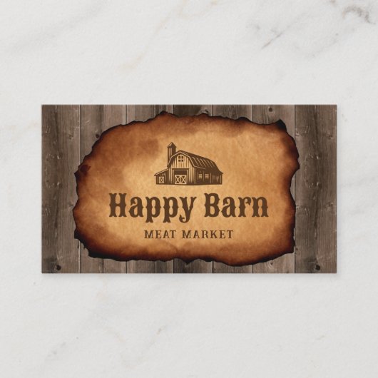  schuur huis slager winkel vleesmarkt visitekaartje (Voorkant)
