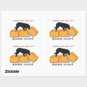 Schuur Hunt Op Balen Rechthoekige Sticker (Vel)