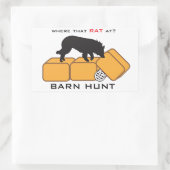Schuur Hunt Op Balen Rechthoekige Sticker (Tas)