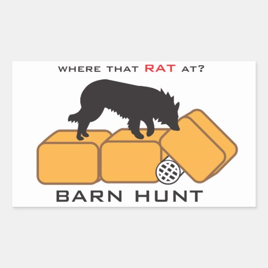 Schuur Hunt Op Balen Rechthoekige Sticker (Voorkant)