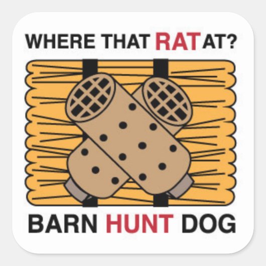 SCHUUR HUNT VIERKANTE STICKER (Voorkant)