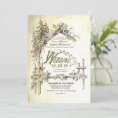 Schuur in de Bossen rustieke huwelijksuitnodiginge Kaart (Staand voorkant)