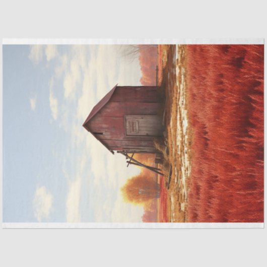 Schuur in de winter 2 Decoupage papier (Voorkant)