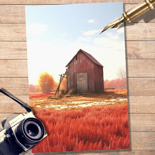 Schuur in de winter 2 Decoupage papier