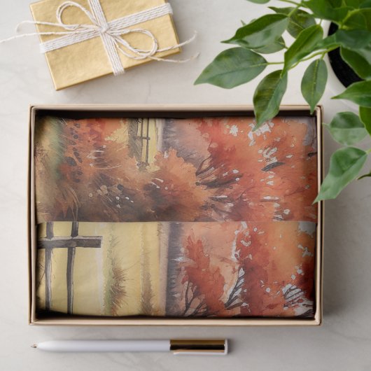 Schuur in Herfst 1 Decoupage papier (Geschenk)