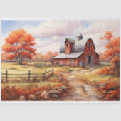 Schuur in Herfst 1 Decoupage papier (Voorkant)