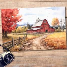 Schuur in Herfst 2 Decoupage papier