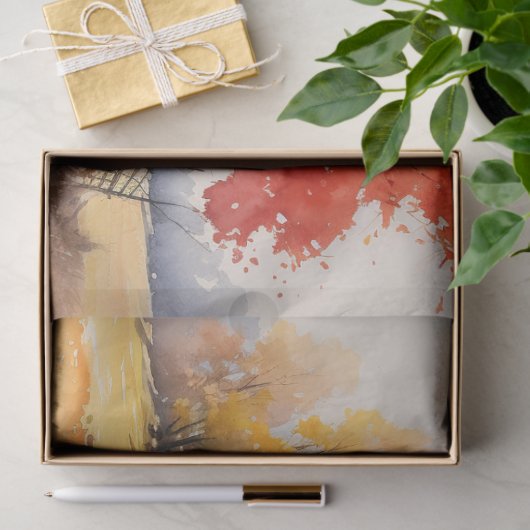 Schuur in Herfst 3 Decoupage papier (Geschenk)