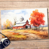 Schuur in Herfst 3 Decoupage papier