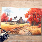 Schuur in Herfst 4 Decoupage papier