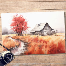 Schuur in Herfst 6 Decoupage papier