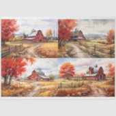 Schuur in Herfst Collage 2 Decoupage papier (Voorkant)