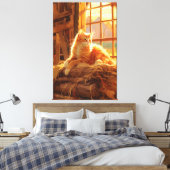 Schuur kat charme,  kunst canvas afdruk (Insitu (Slaapkamer))