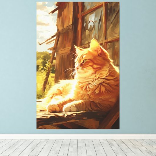 Schuur Kat Radiance Olieverfschilderij Masterpiece Canvas Afdruk (Insitu (Houten vloer))
