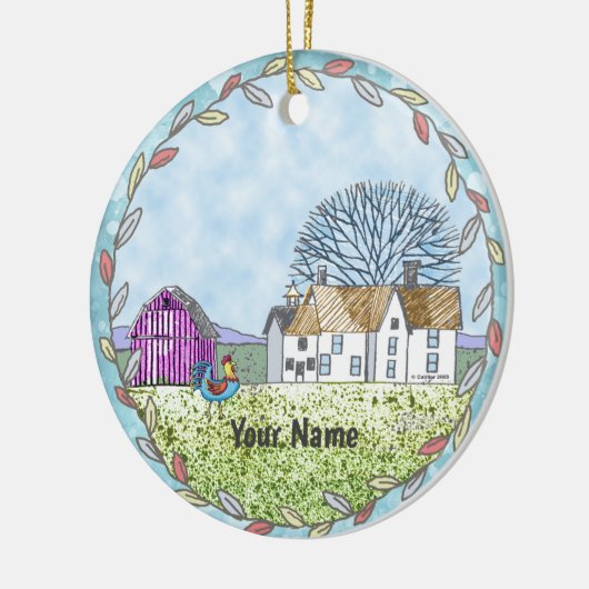 schuur keramisch ornament (Links)