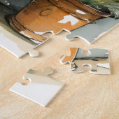 Schuur Kroonluchter en Boerderij Uitzicht Bloemen  Legpuzzel (Zijkant)