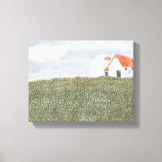 Schuur landschap muur kunst canvas afdruk (Voorkant)