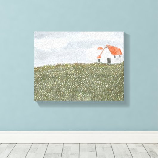 Schuur landschap muur kunst canvas afdruk (Insitu (Houten vloer))