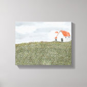 Schuur landschap muur kunst canvas afdruk (Voorkant)