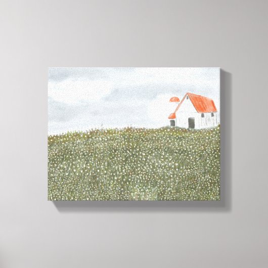 Schuur landschap muur kunst canvas afdruk (Voorkant)