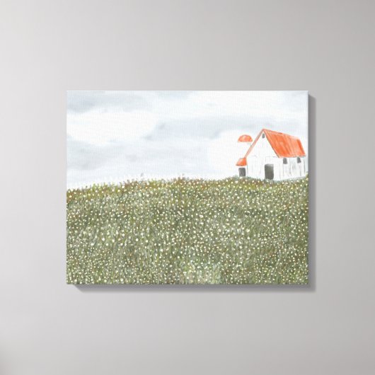 Schuur landschap muur kunst canvas afdruk (Voorkant)