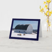 Schuur met gebogen dak in sneeuw kaart (Gele Bloem)