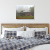 Schuur met rode tractor canvas afdruk (Insitu (Slaapkamer))