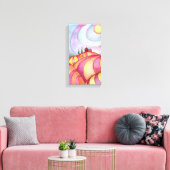 Schuur op het schilderij van de Waterverf Hills op Canvas Afdruk (Insitu (Woonkamer))