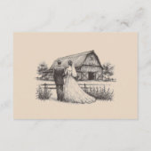 Schuur Paar Bruiloft Informatiekaartje (Achterkant)