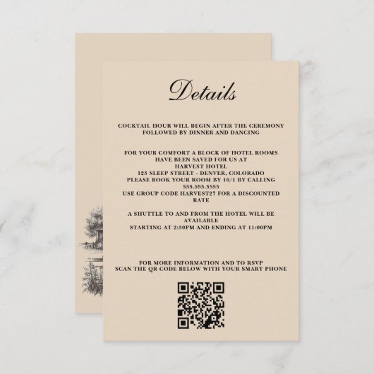 Schuur Paar QR Code en Details Informatiekaartje (Voorkant / Achterkant)