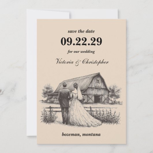 Schuur Paar Save the Date (Voorkant)