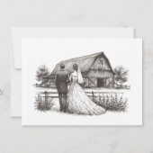 Schuur Paar Save the Date Kaart (Achterkant)