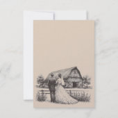 Schuur Paar Voedsel Keuzen RSVP Kaartje (Achterkant)