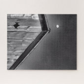 Schuur Peak Tegen de Hemel in Zwart & Wit Legpuzzel (Horizontaal)