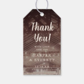 Schuur Rafters met String Lights Bruiloft Dank u Cadeaulabel (Voorkant)