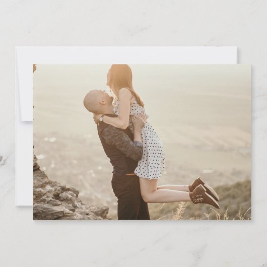 Schuur Rafters met String Lights Foto Bruiloft Kaart (Achterkant)