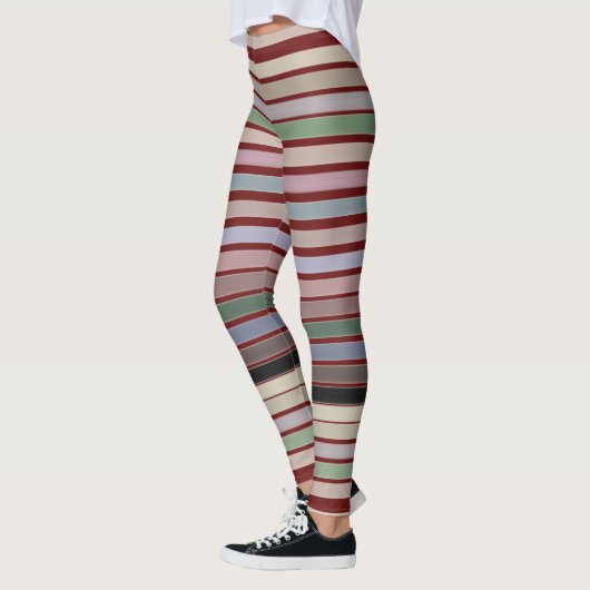 Schuur rode Leggings met gedurfde streep (Links)