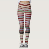 Schuur rode Leggings met gedurfde streep (Voorkant)