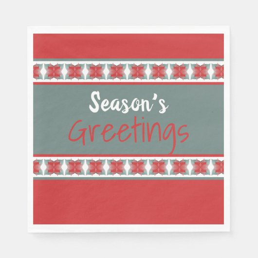 Schuur Rode Vakantie Groet Papier Servetten met Bl (Voorkant)