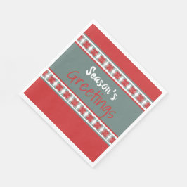 Schuur Rode Vakantie Groet Papier Servetten met Bl