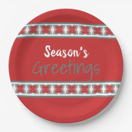 Schuur Rood en Blauwgroen Papieren Bordje