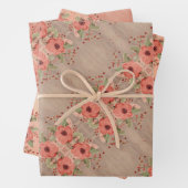 Schuur Rood en koraal Gift Wrap Inpakpapier Vel (In situ)