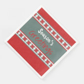 Schuur Rood en Turquoise Vakantie Groet Servetten (Hoek)