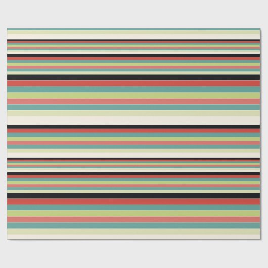 Schuur Rood Groen en Blauwgroen Cadeaupapier (Vlak)