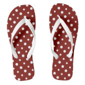 Schuur rood met witte Stippen Teenslippers (Voetbed)